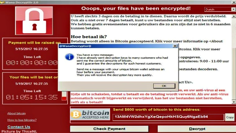 Tampilan notifikasi jika terserang malware ini